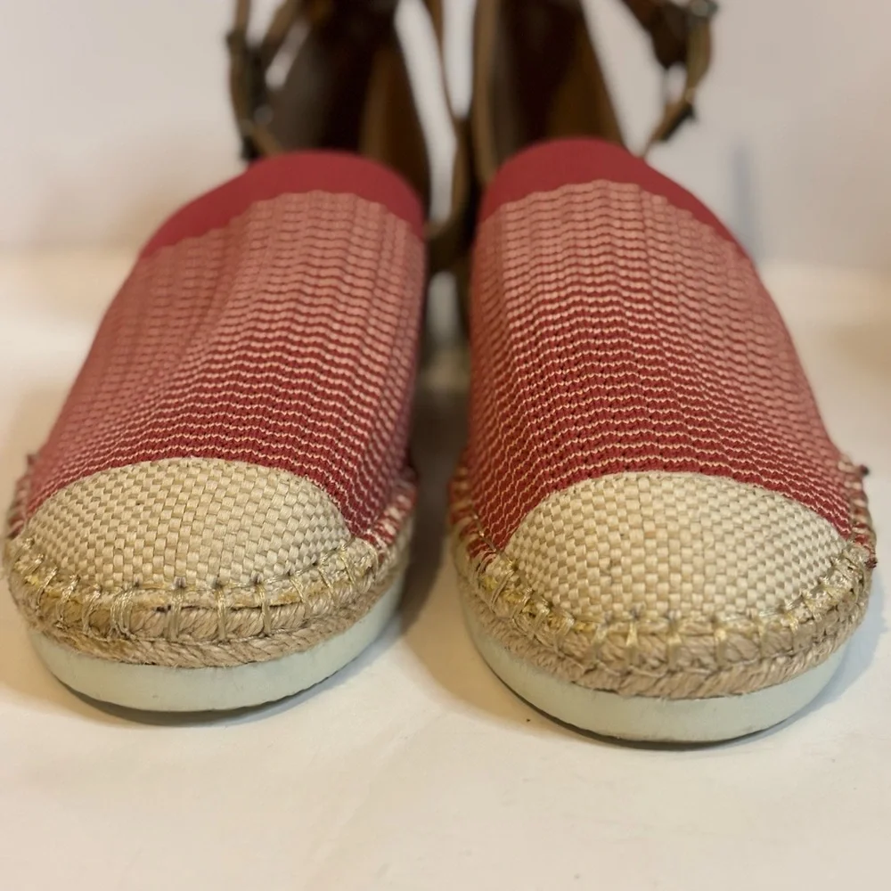 Crown Vintage Bonire wedge red and Tan Espadrilles sandals - Picture 5 of 8